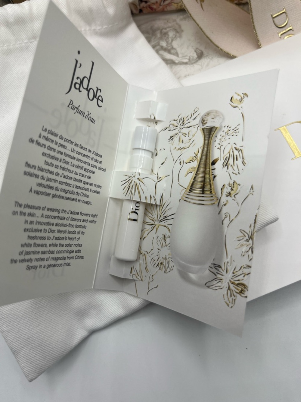 Dior Floral gift bag Pouch and Jadore Parfum spray Sample - Picture 4 of 5